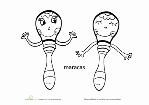 Maracas Coloring Page