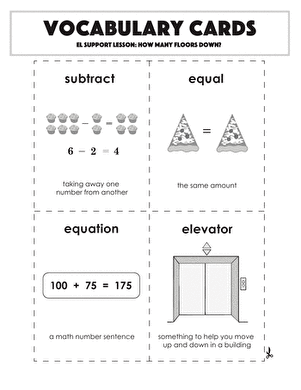 Vocabulary Cards: How Many Floors Down?