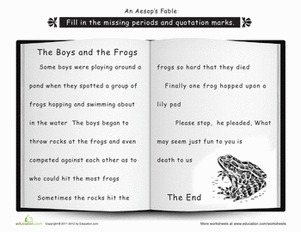 Punctuation: The Boys and the Frogs
