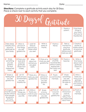 30 Days of Gratitude 