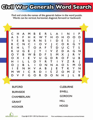 Civil War Word Search