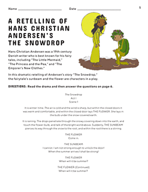 A Retelling of Han Christian Andersen's The Snowdrop