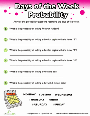 Probability: Days of the Week