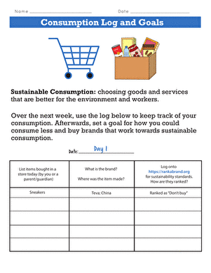 Consumption Log and Goals