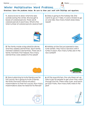 Winter Multiplication Word Problems