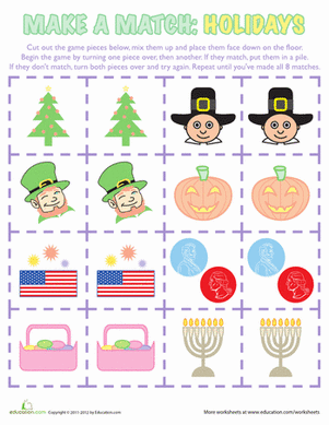Holiday Matching Game