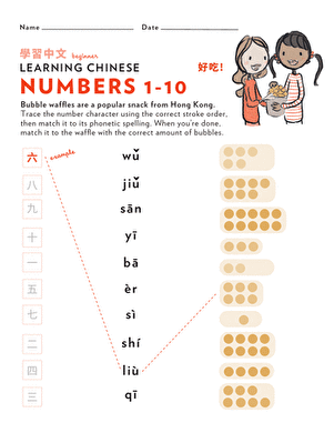Learn Chinese: Bubble Waffle Number Matching