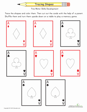 Tracing Shapes: Playing Cards