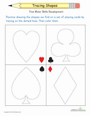 Tracing Shapes: Card Suits