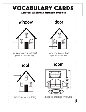 Vocabulary Cards: Describing Our Homes