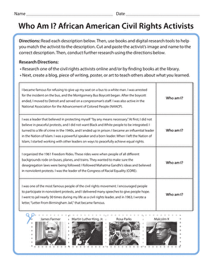 Who Am I? African American Civil Rights Activists
