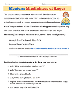 Mentors: Mindfulness of Anger