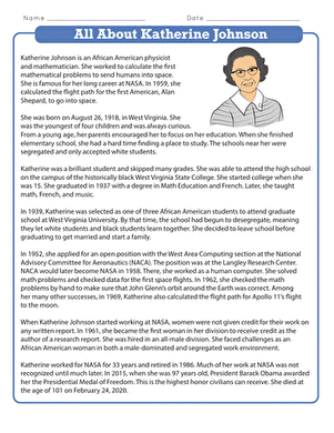 All About Katherine Johnson