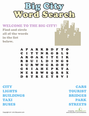 City Word Search