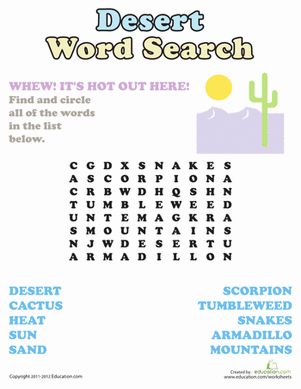 Desert Word Search