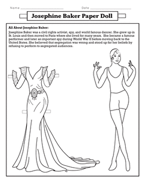 Josephine Baker Paper Doll