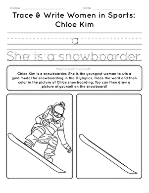 Trace & Write Women in Sports: Chloe Kim