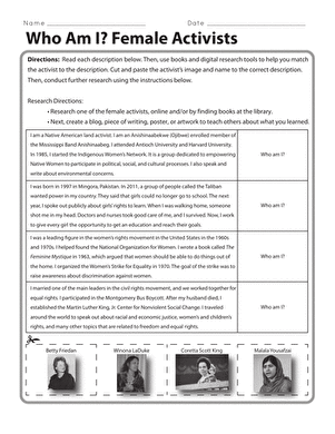 Who Am I? Female Activists