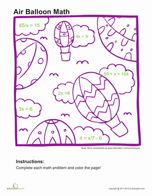 Algebra Coloring Page #2