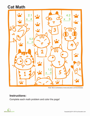 Multiply Decimals and Color 3