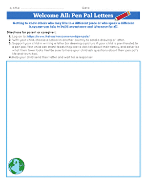 Welcome All: Pen Pal Letters