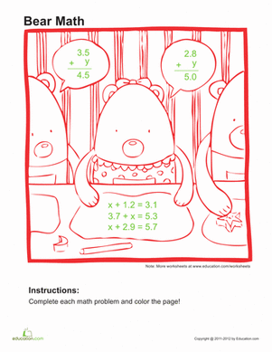 Algebra Coloring Page #4