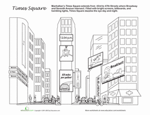 Times Square Coloring Page