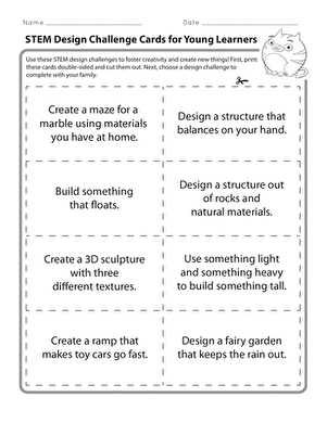 STEM Design Challenge Cards for Young Learners