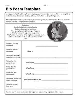 Bio Poem Template