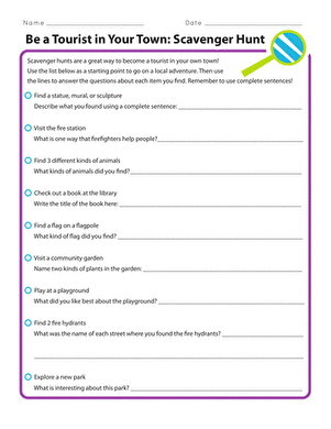 Be a Tourist in Your Town: Scavenger Hunt