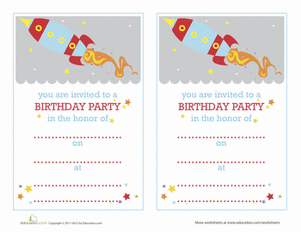 Rocket Birthday Invitations