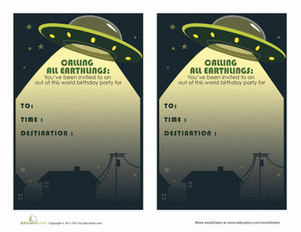 Alien Birthday Invitations