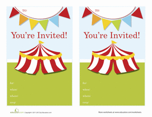 Circus Birthday Invitations