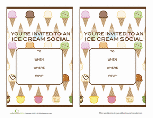 Ice Cream Social Invitations
