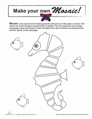 Paper Mosaic: Seahorse 