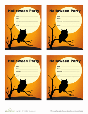 Creepy Owl Halloween Party Invitations