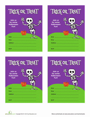 Silly Skeleton Halloween Party Invitations
