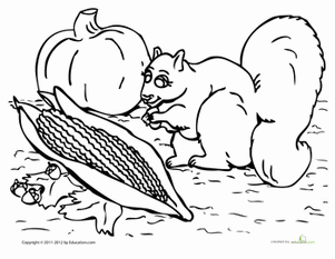 Fall Feast Coloring Page