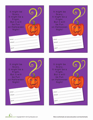 Silly Jack-'o-Lantern Halloween Invitations