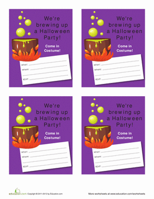 Witchy Halloween Invites