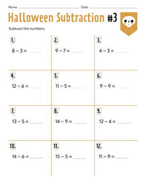 Halloween Subtraction #3