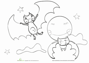 Halloween Bats Coloring Page