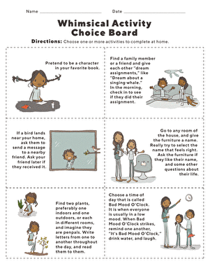  Whimsical Activity Choice Board 