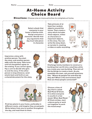 At-Home Activity Choice Board