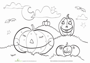 Halloween Pumpkins Coloring Page