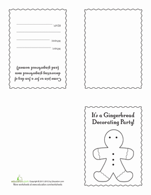 Gingerbread Party Invitations