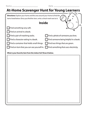 At-Home Scavenger Hunt for Young Learners