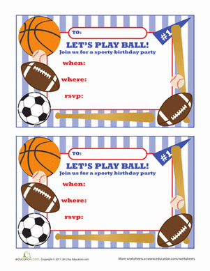 Sports Birthday Invitations #2