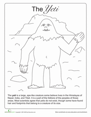 Yeti Coloring Printable