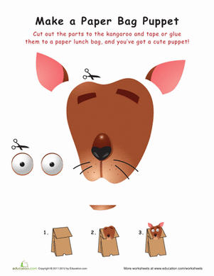 Kangaroo Paper Bag Puppet